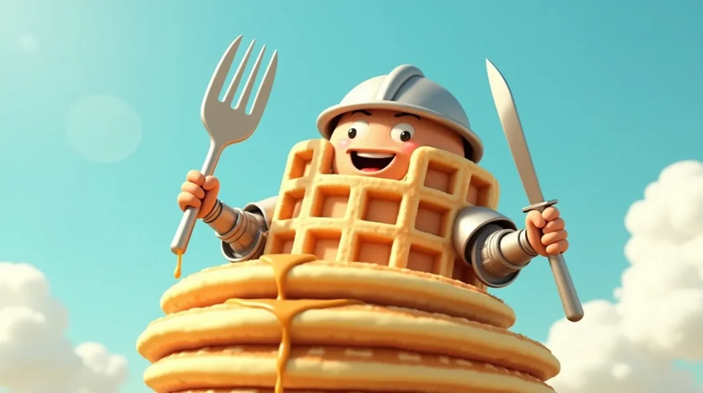 Flux Dev A 3D cartoonstyle scene of a funnylooking knight in f 3