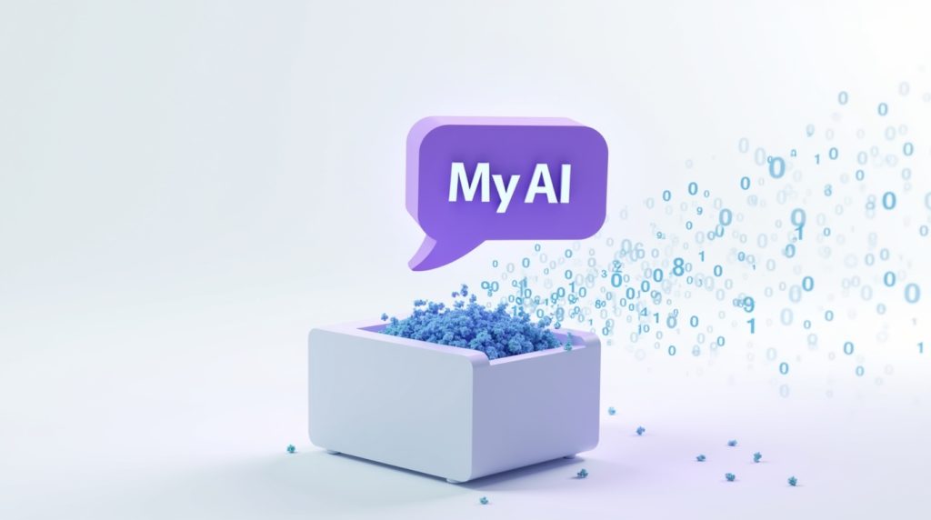 Flux Dev A conceptual 3D illustration showing the purple My AI 2